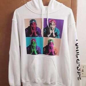 Tupac Poetic Justice White Graphic Hoodie